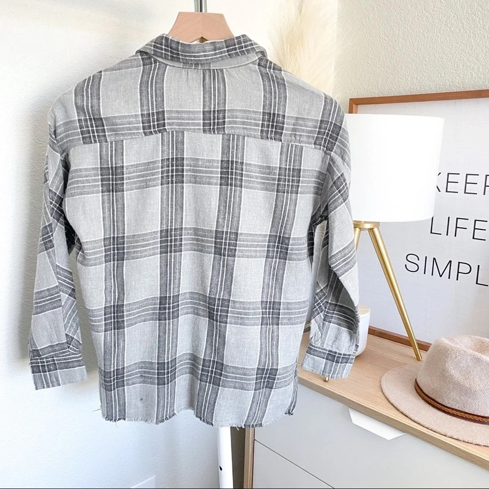 AG Adriano Goldschmied Kids Gray Gold Flannel Top - Picture 4 of 16